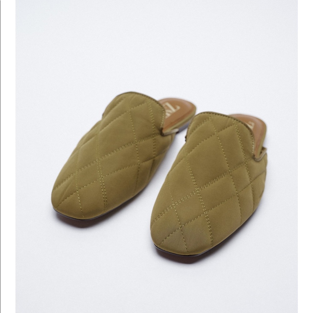 Zara quilted flat mules